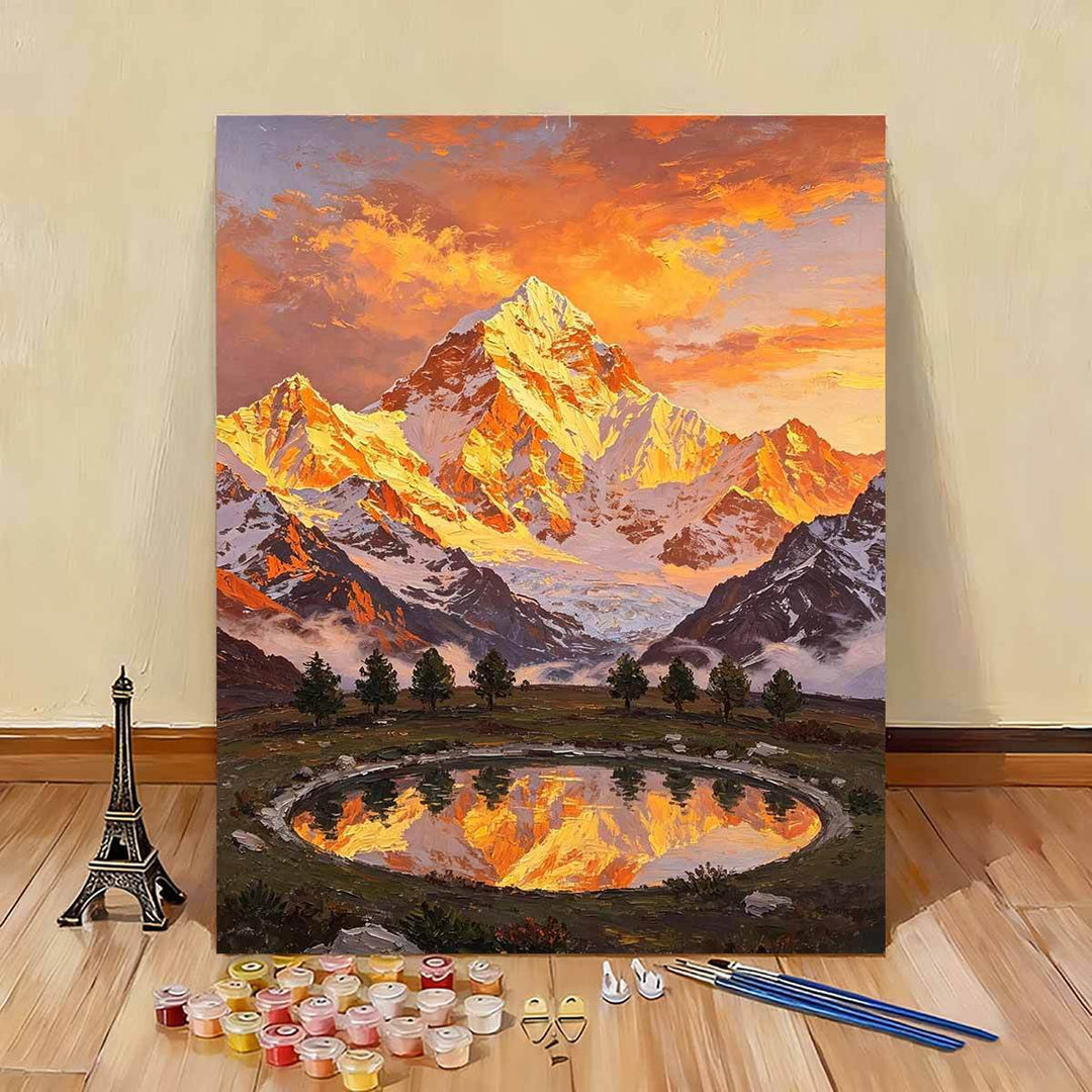 Mal das Zahlen Kunst-Set Scenic Mountain Landscape Karnz