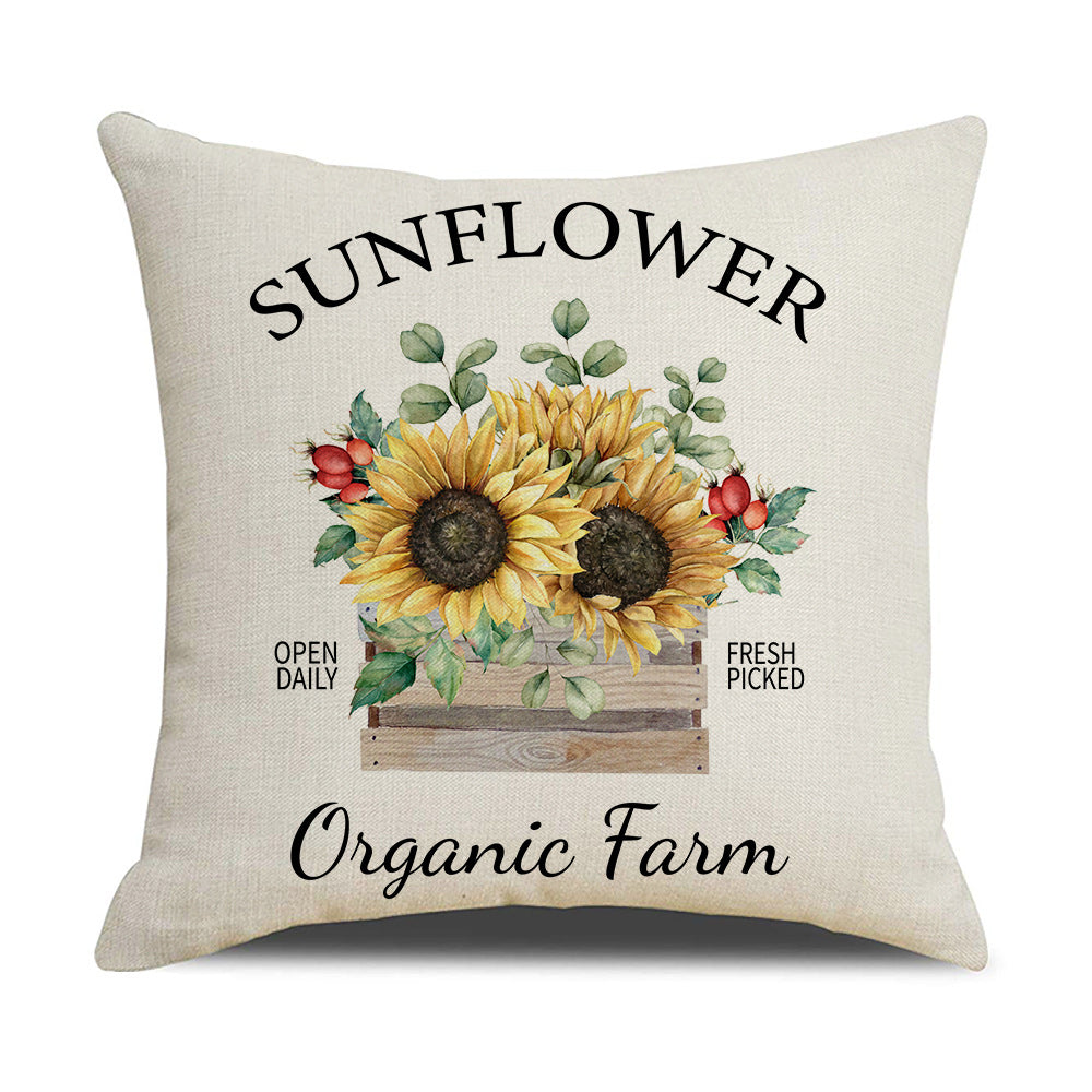 Damen Kissenbezug mit Sonnenblumenmuster Karnz