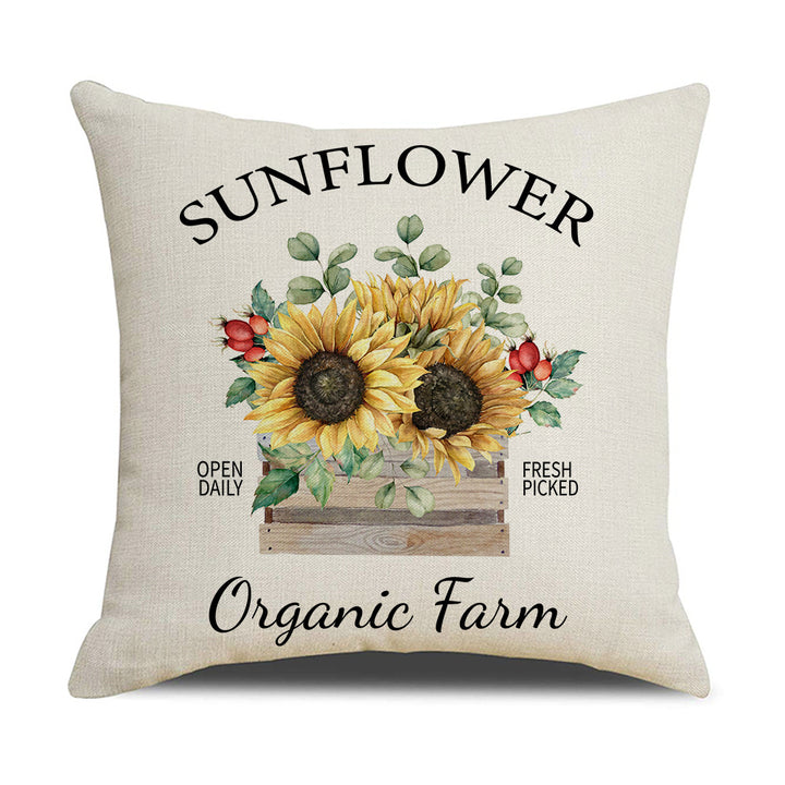 Damen Kissenbezug mit Sonnenblumenmuster Karnz