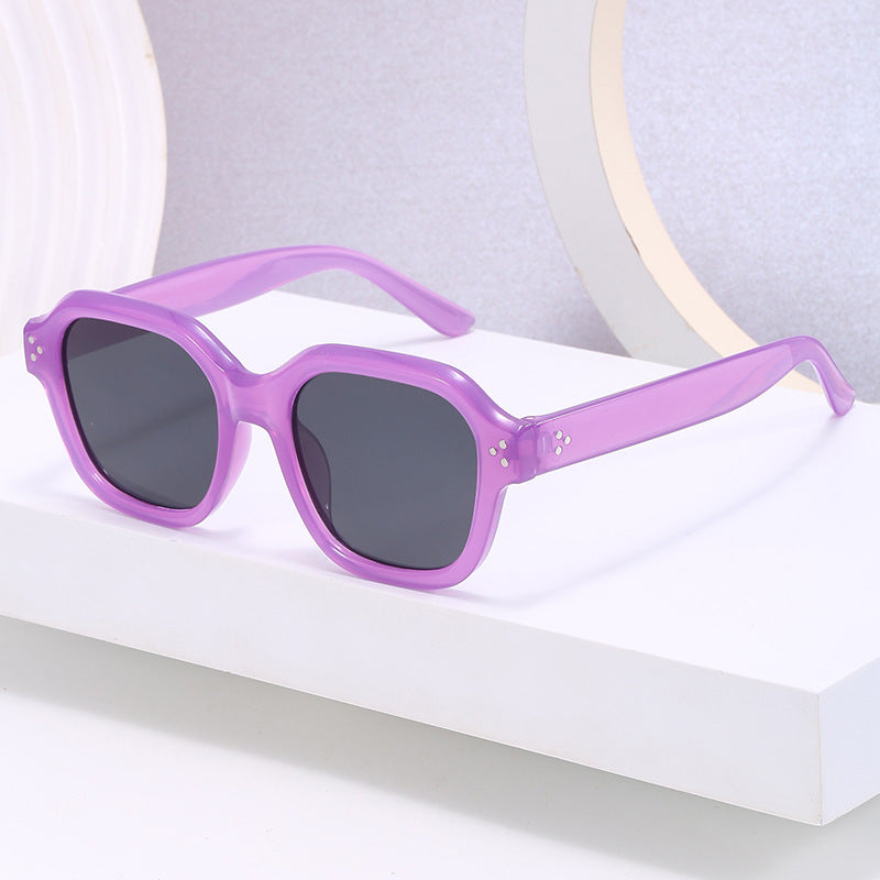 Damen modische quadratische Sonnenbrille mit verspiegelten Gläsern Karnz