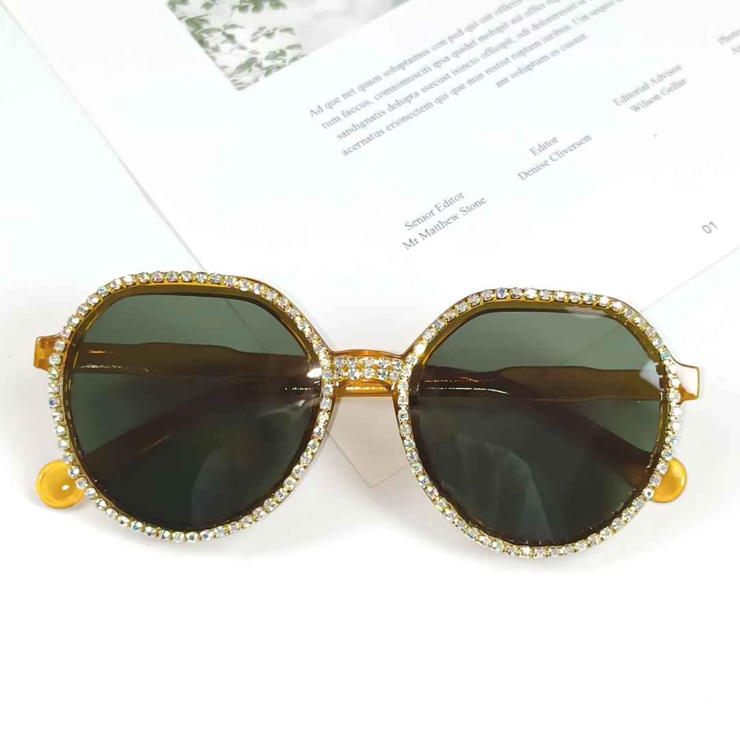 Damen Glitzernde Oversized Sonnenbrille Karnz