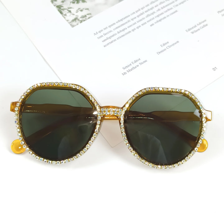 Damen Glitzernde Oversized Sonnenbrille Karnz