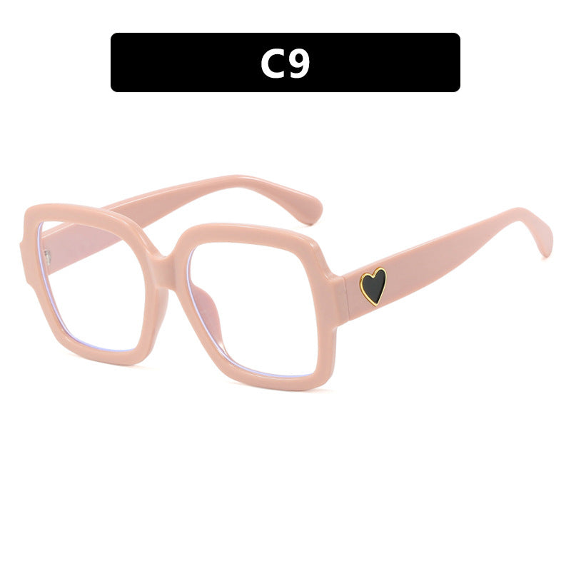Damen quadratische Sonnenbrille mit modischem Herzakzent Karnz