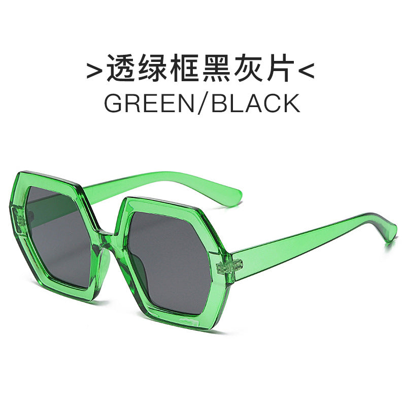 Damen extravagante hexagonale Sonnenbrille Karnz
