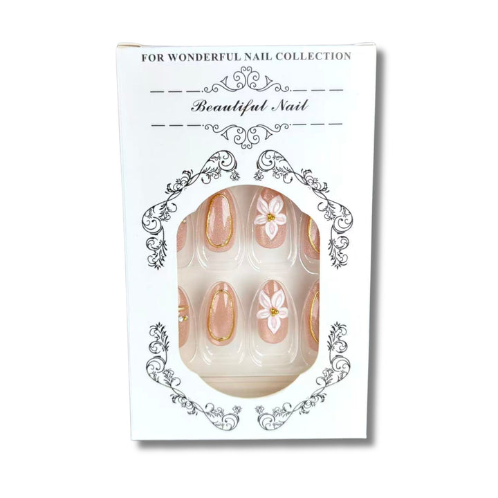 Elegante mit Edelsteinen verzierte Press-On Nagelset