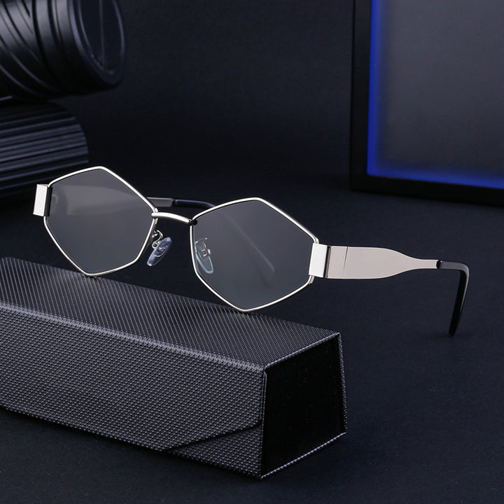 Damen geometrische Sonnenbrille mit modernem Rahmen Karnz