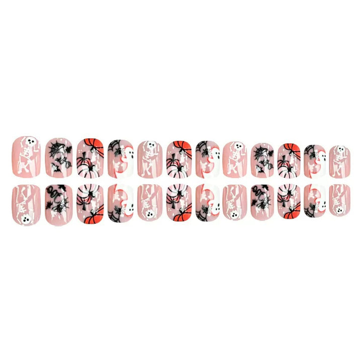 Halloween Kunstnagelset mit gruseligen 3D-Motiven und Spinnenverzierungen Karnz