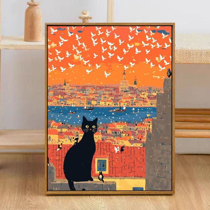 Bunte Stadt Skyline Kunstdruck Karnz