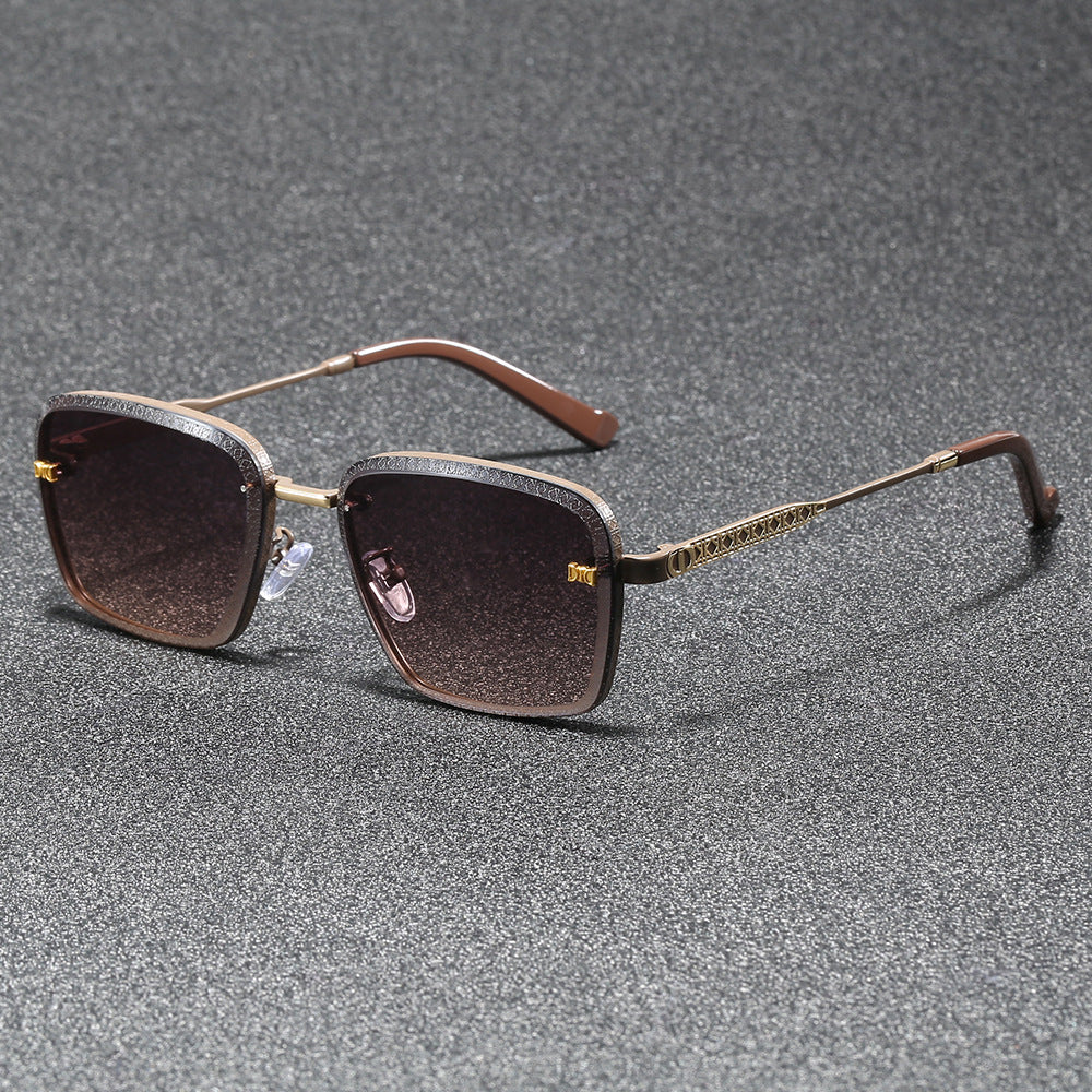 Damen Modische quadratische Sonnenbrille mit luxuriösen Details Karnz