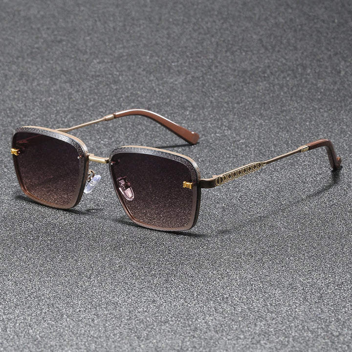 Damen Modische quadratische Sonnenbrille mit luxuriösen Details Karnz