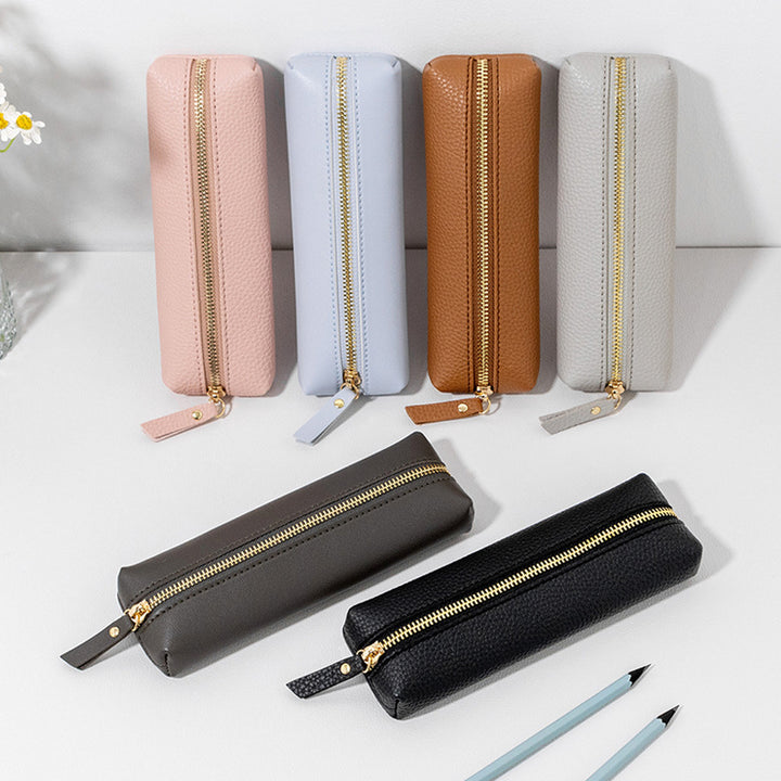 Premium Leder Reißverschluss Bleistift Etui Karnz