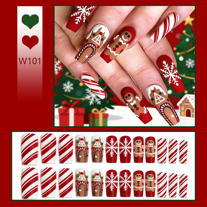 Kreatives Kunstnagelset mit festlichem Weihnachtsmotiv Karnz