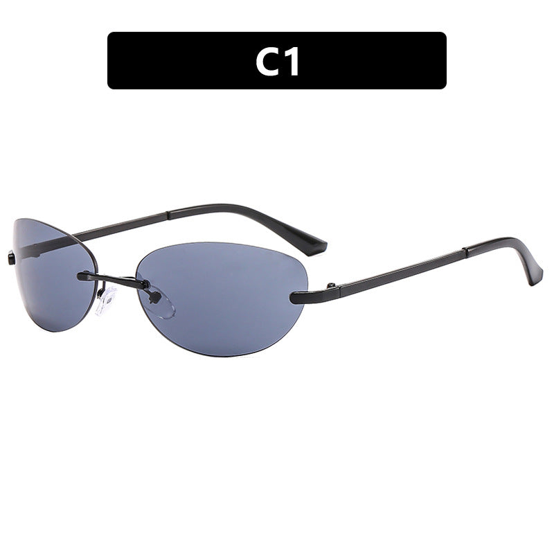 Damen modische Cat-Eye Sonnenbrille mit schmalem Metallrahmen und polarisierenden Gläsern Karnz