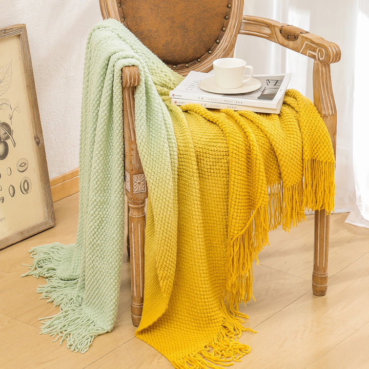 Gemütliche gestrickte Wurfdecke