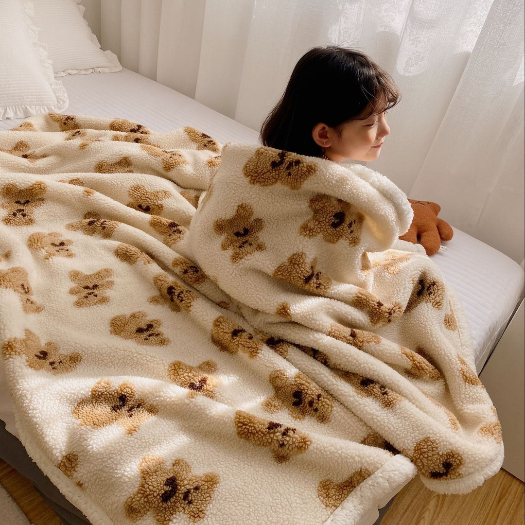 Fluffy Teddy Bear Muster Wurfdecke