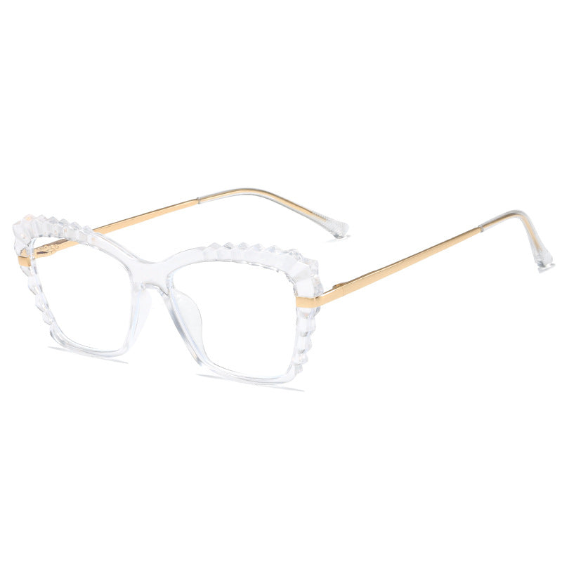 Damen oversized Brille mit einzigartigem Wellenranddesign Karnz