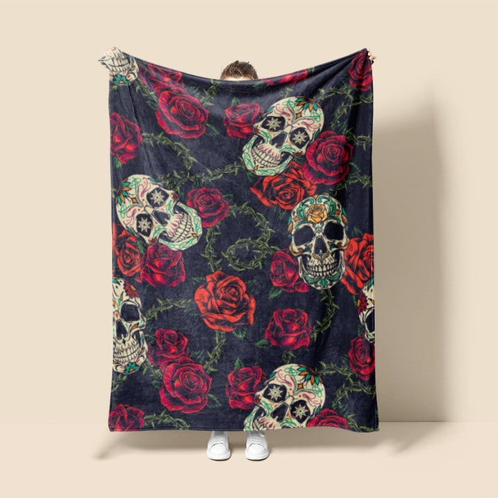 Künstlerische Schädel-Themen-Fleece-Decke