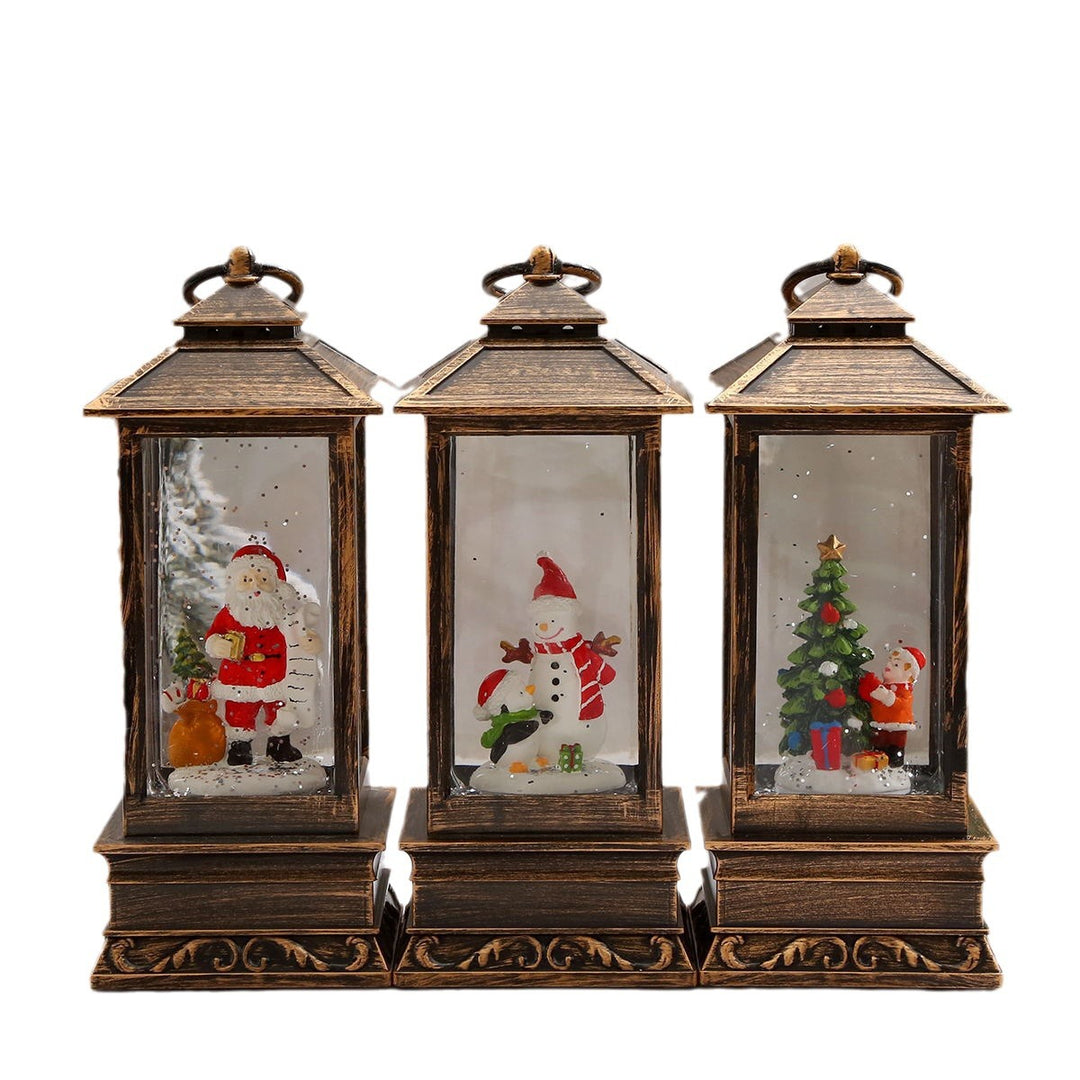 Vintage Weihnachtslaterne mit Schneemann und LED-Beleuchtung Karnz