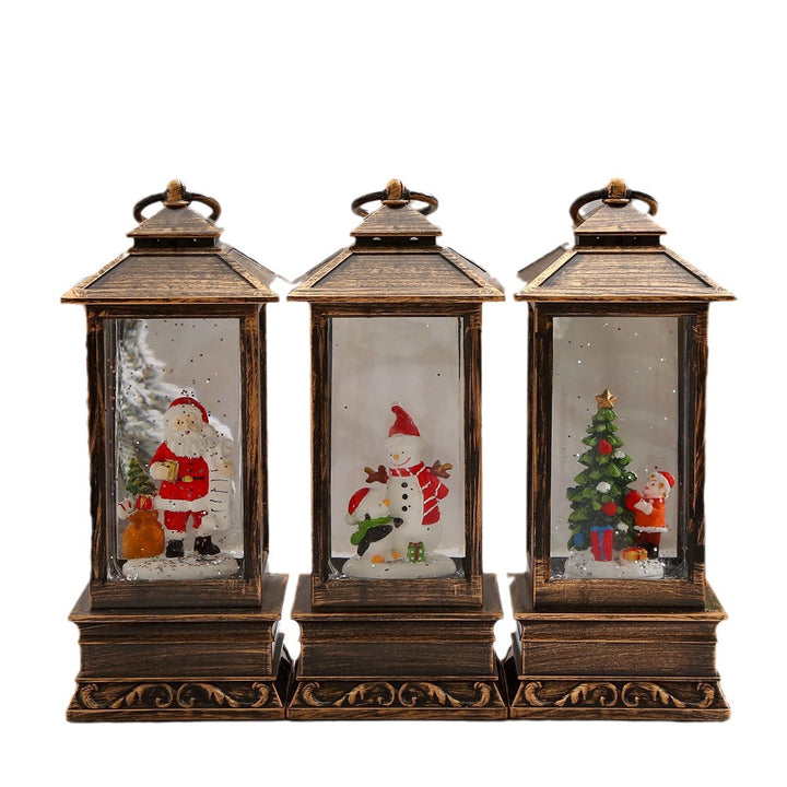 Vintage Weihnachtslaterne mit Schneemann und LED-Beleuchtung Karnz