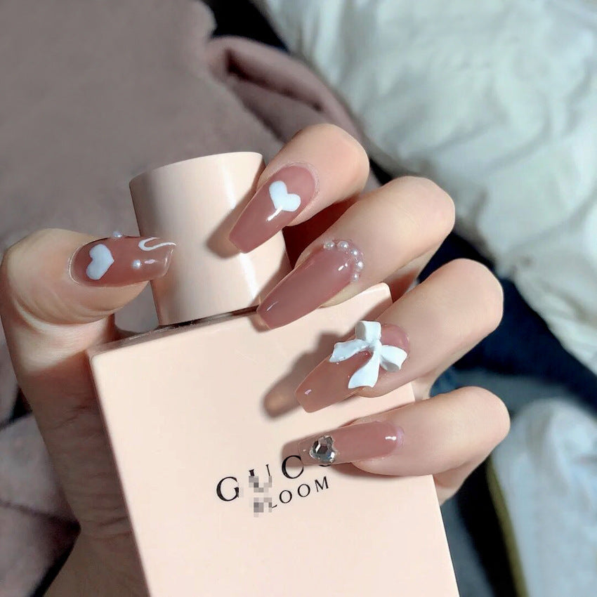 Dekorative Lange Stiletto Press-On Nagelkunst
