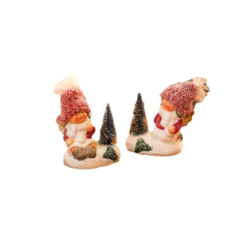 Niedliche Weihnachtsfigur mit Lichterschmuck Karnz