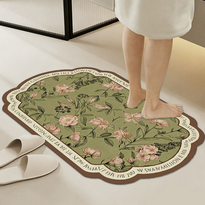 Weiche floral-musterte Komfort Badezimmermatte
