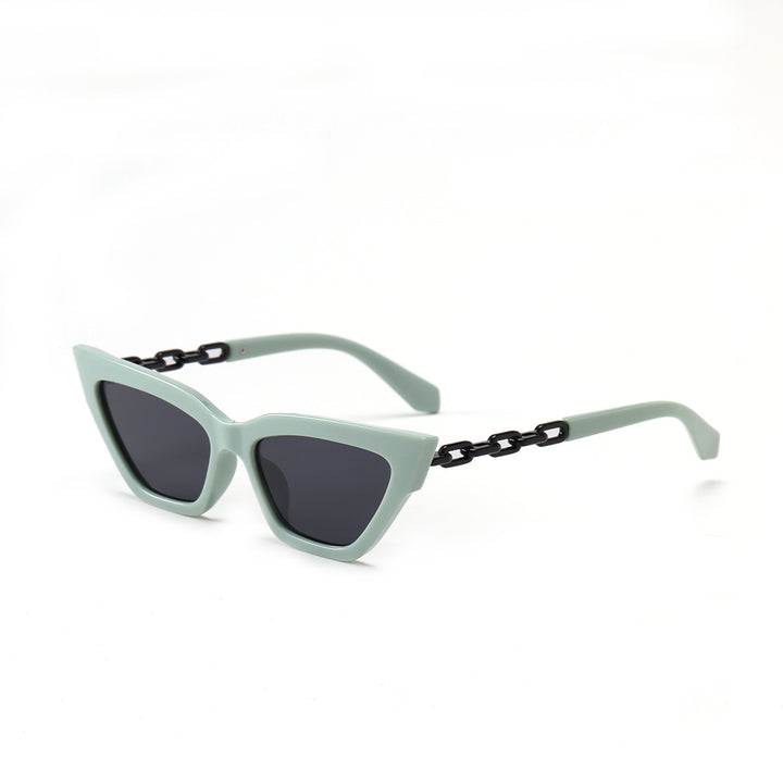 Damen Cat-Eye Sonnenbrille mit luxuriösem Kettenrahmen Karnz
