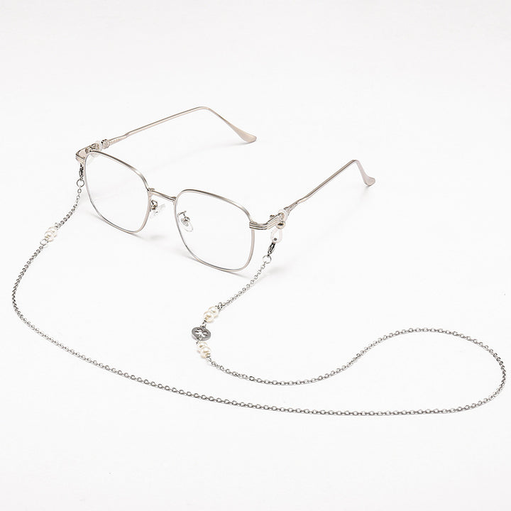 Chic Quadratrahmen Brille mit dekorativer Kette Karnz