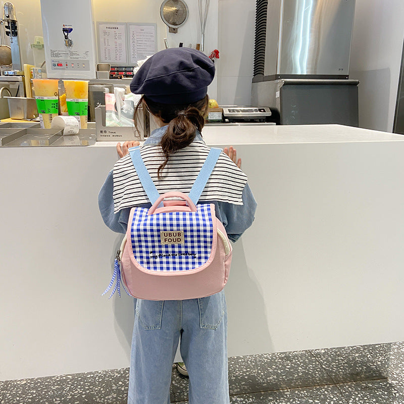 Süße Gingham-Muster isolierte Lunch Tasche Karnz