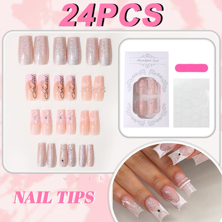 Schimmernde elegante Press-On-Nagelspitzen Karnz