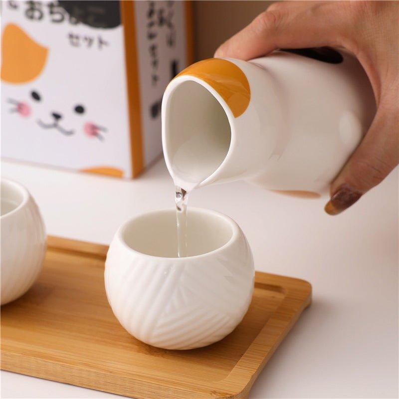 Japanisches Keramikkätzchen Sake Sets | Karnz