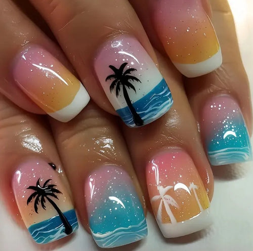 Künstlerisches sommerliches Acryl-Nägel-Design Karnz