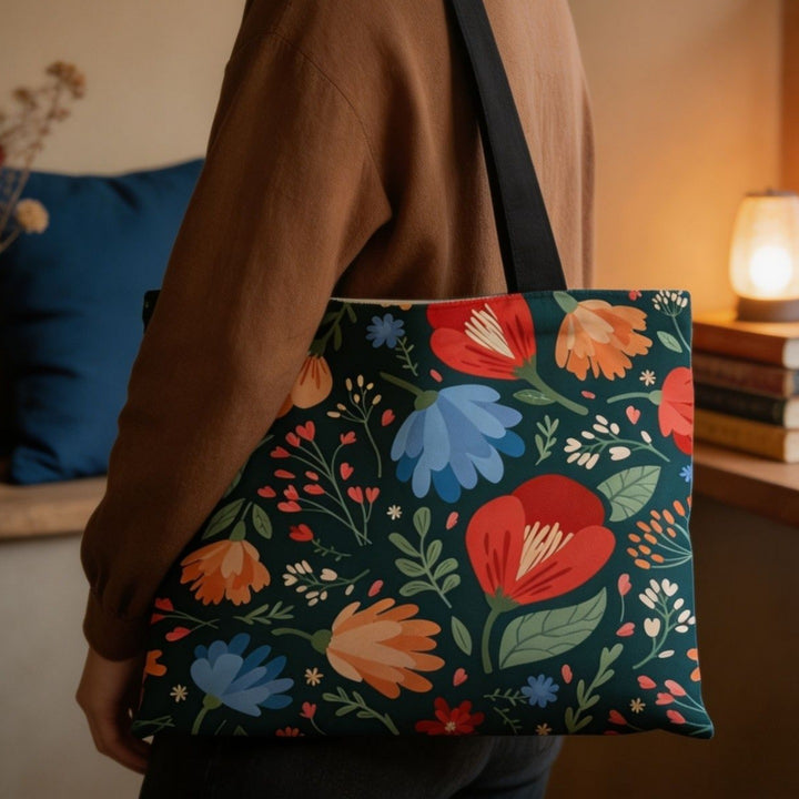 Künstlerische florale Druck-Canvas-Tasche