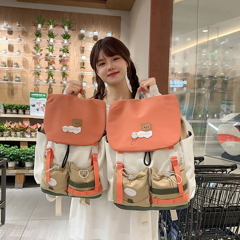 Verspielter Mehrfachtaschen-Rucksack für die Schule Karnz