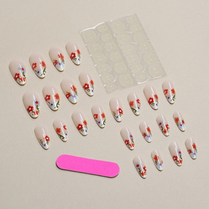Blumiges Press-On Nagelset