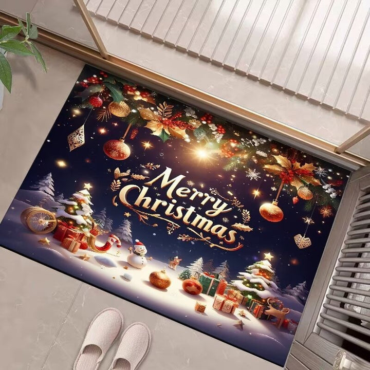 Festliche weihnachtlich gestaltete Fußmatte