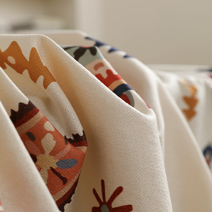 Gewebte Baumwoll-Leinen Tischdecke mit Paisley‑Print und dekorativer Bordüre