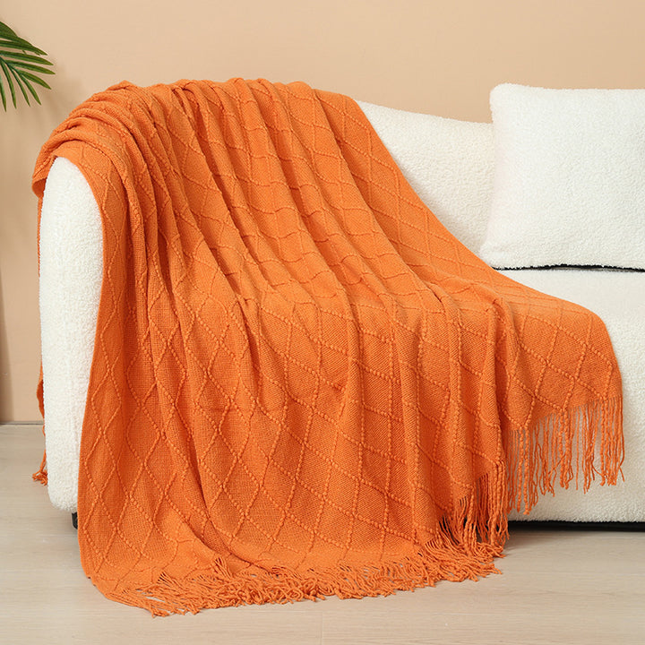 Gemütliche gestrickte Wurfdecke