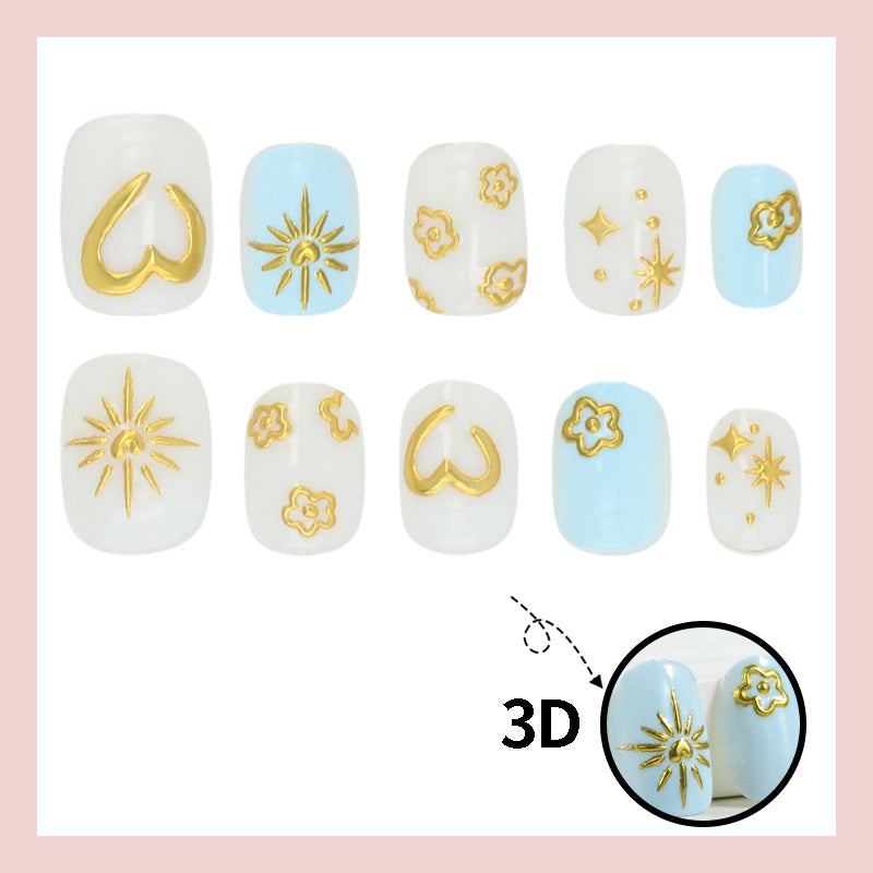 Kunstnagelset mit floralen und geometrischen Designs Karnz