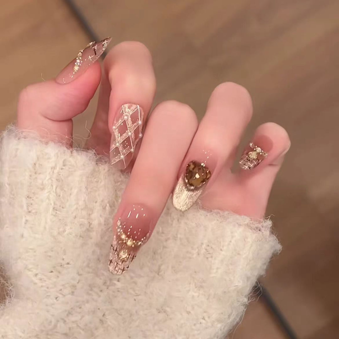 Natürlicher Ombre Acryl Nagel Set Karnz
