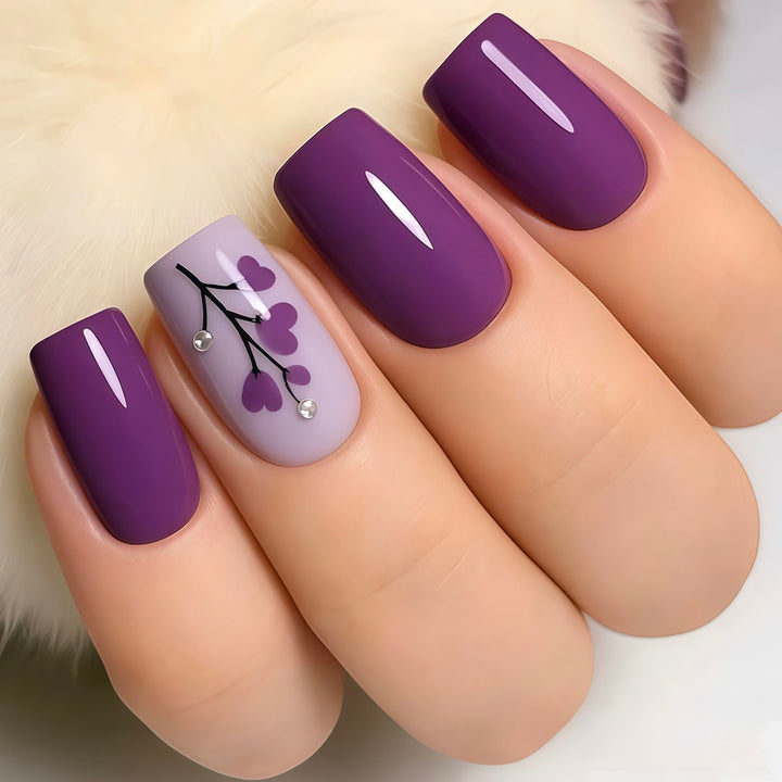 Floral Print Press-On Nagelkunst Karnz