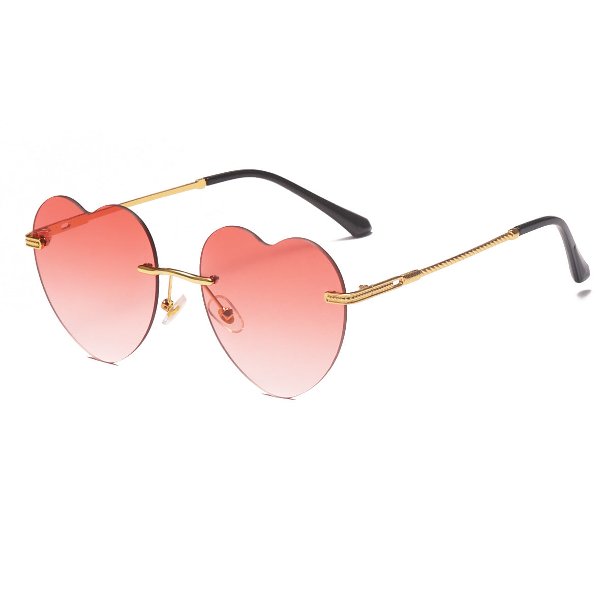 Damen Herzförmige Sonnenbrille mit verspiegelten Gläsern und goldenem Rahmen Karnz