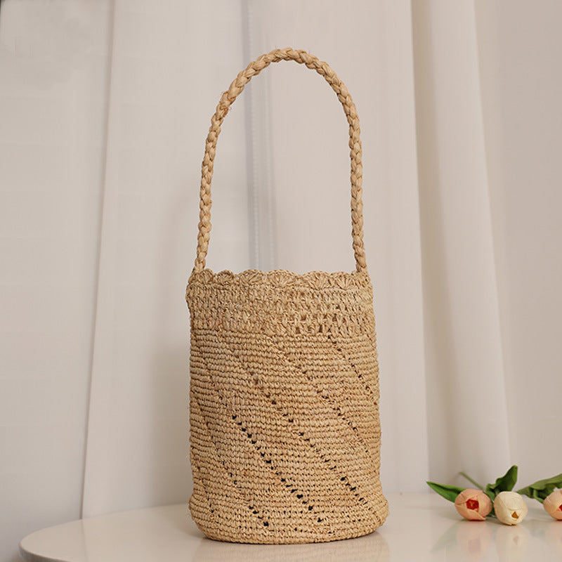 Damen Handgefertigte Basttasche mit eleganter Struktur Karnz
