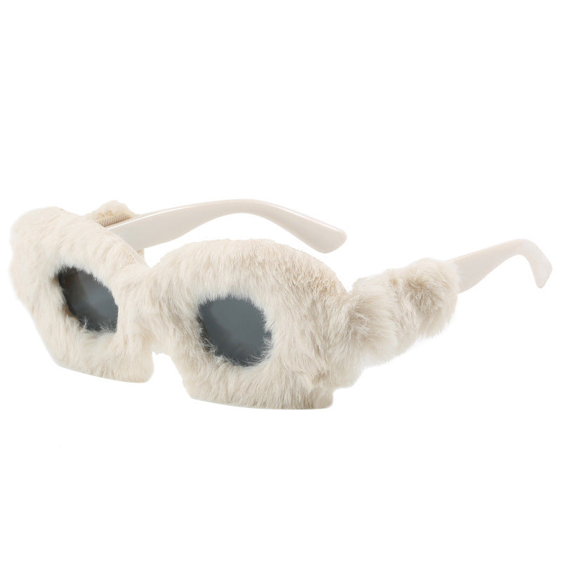 Damen modische Sonnenbrille im trendigen Fleece-Design Karnz
