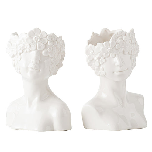 Dekorative Blumen Gesicht Topf