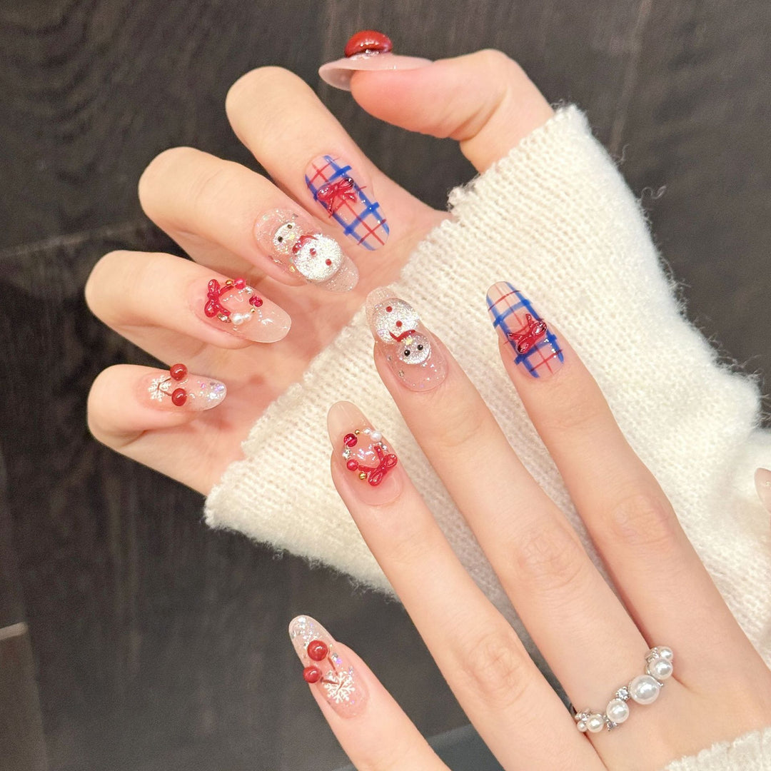 Festliches winterliches Press-On-Nail-Set