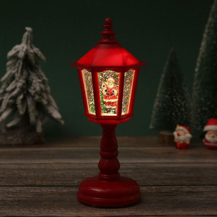 Nostalgische Weihnachtslaterne mit beweglicher Santa-Szene Karnz