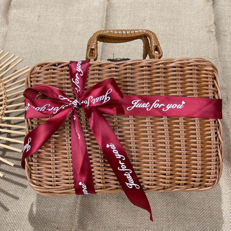 Damen klassischer Rattan Handtasche Karnz