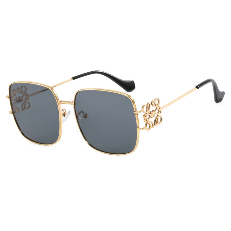 Damen quadratische Sonnenbrille mit filigranem Design und luxuriösem Metallrahmen Karnz