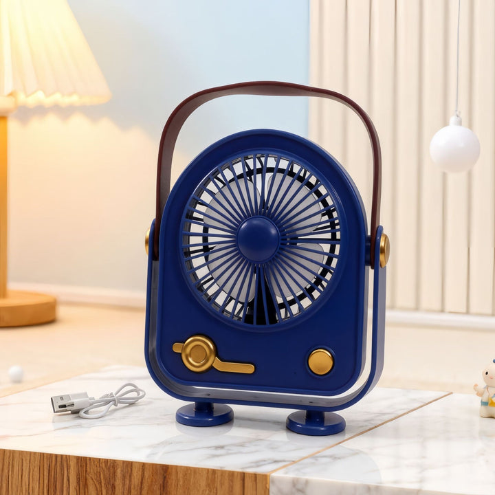 Damen Tragbarer nostalgischer Handventilator mit USB-Anschluss Karnz